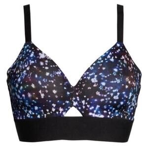 SPANX WRK2WAVE Shaping Sports Bra In XL Cosmic Print Mesh Panel Adjus Straps